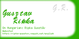 gusztav ripka business card